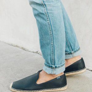 Soludos Men's Leather Smoking Black Espadrille 11